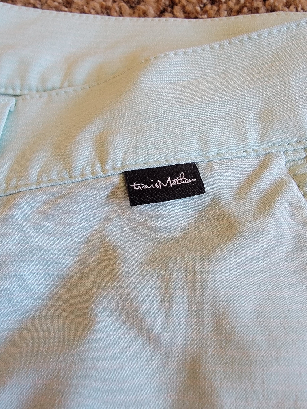 Travis Mathew Men’s Light Aqua Performance Shorts Sz 33